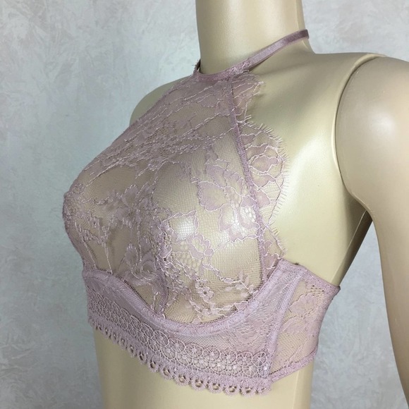Victoria’s Secret Nude High Neck Lace Bra - Picture 3 of 3